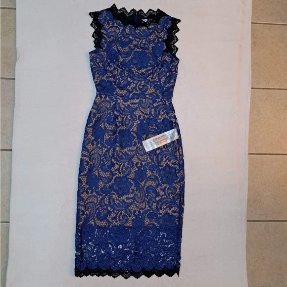 open lace back dress Claudette Dress – Dress the Population main image 1